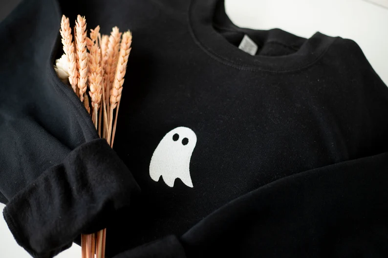 Embroidered Cute Ghost Sweatshirt