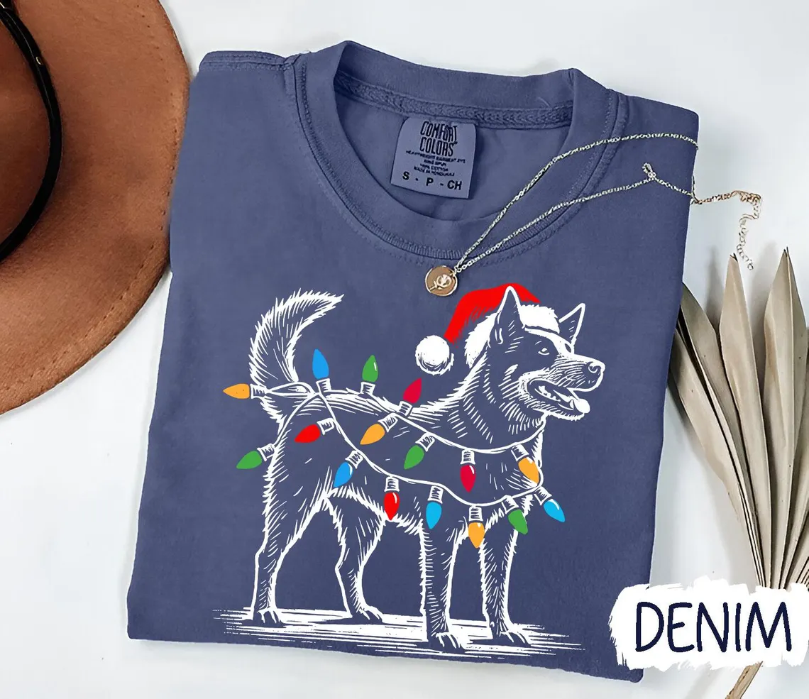 Comfort Color Cattle Dog Christmas T-shirt