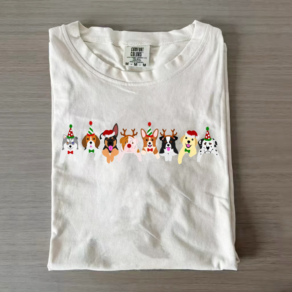 Comfort Color Puppy Love Christmas T-shirt