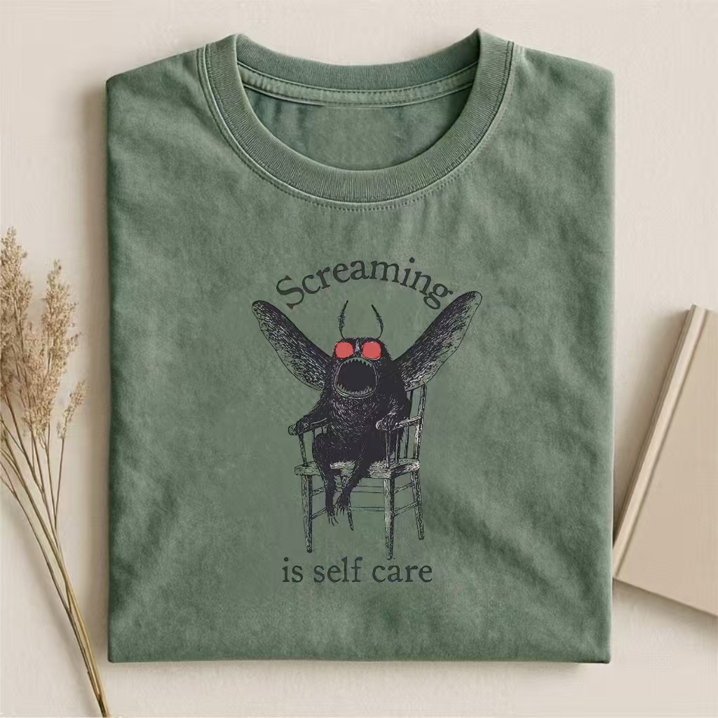 Mothman Screaming Is Self Care T-shirt