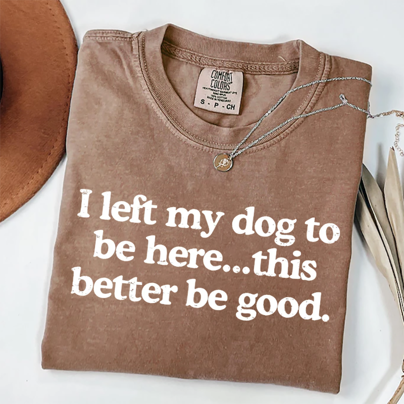 I Left My Dog To Be Here This Better Be Good Funny T-shirt