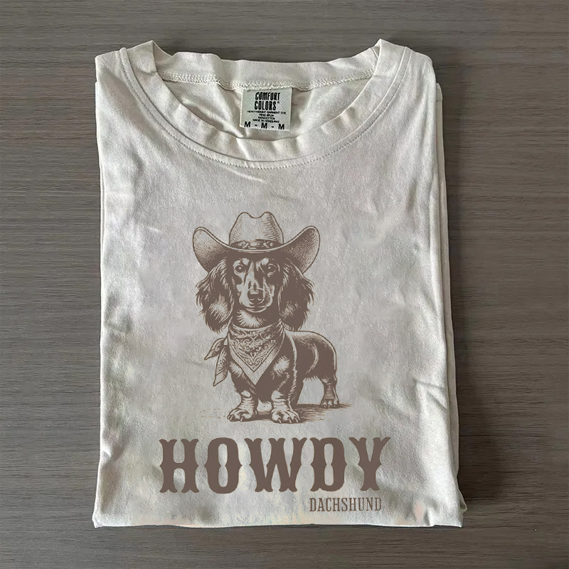 Howdy Dachshund Long Haired T-shirt
