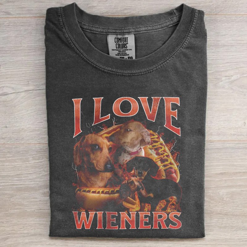 I Love Wieners Funny Dachshund Dog T-shirt