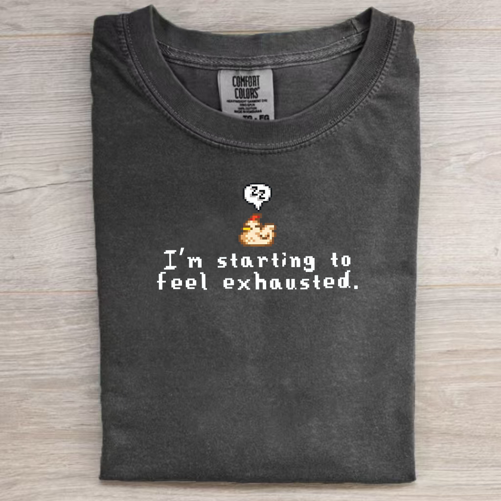 Exhausted Pixel Chicken T-shirt