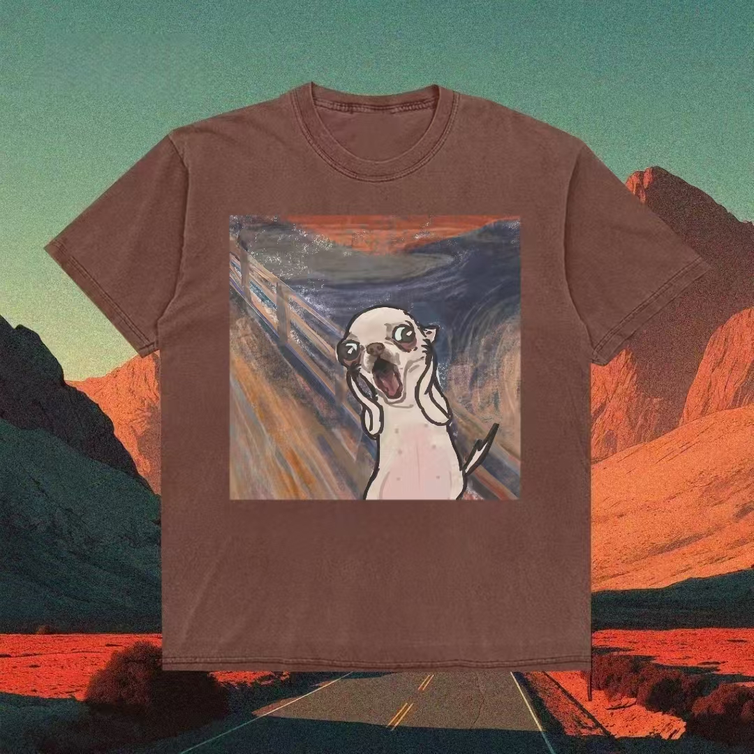 The Scream Dog Parody Art T-shirt