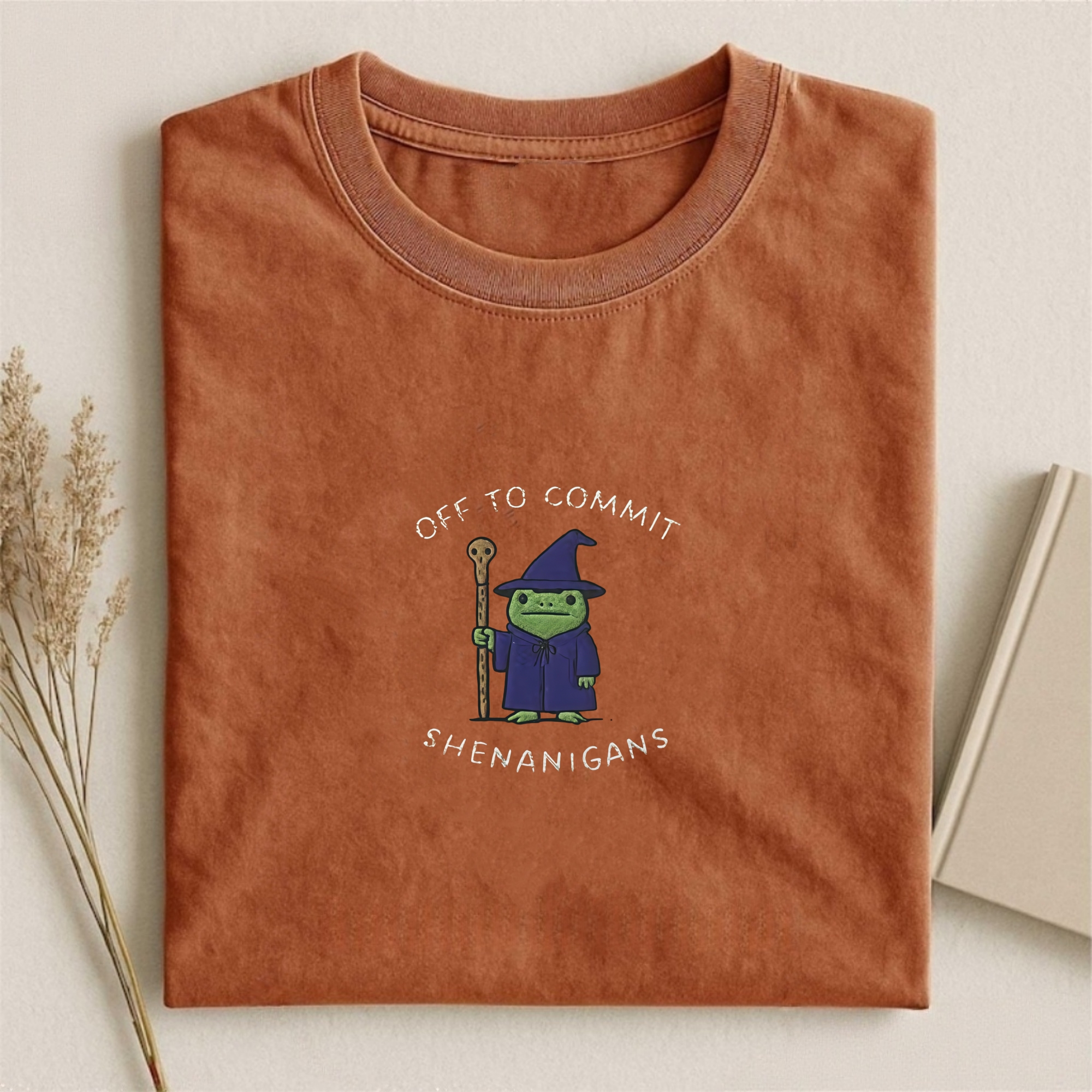 Embroidered Off to Commit Shenanigans T-Shirt