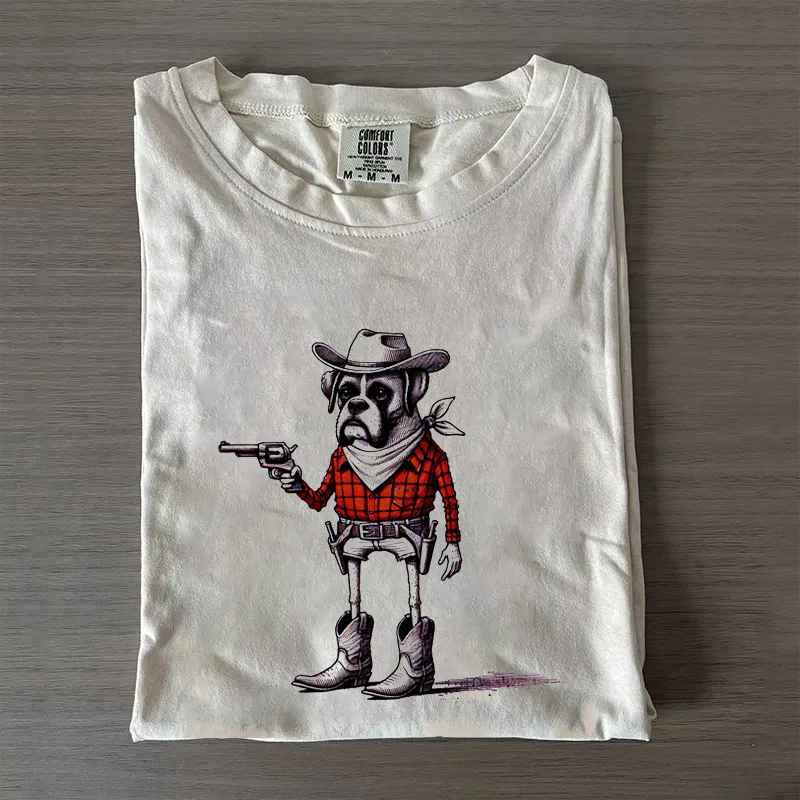 Funny Boxer Dog Cowboy T-shirt