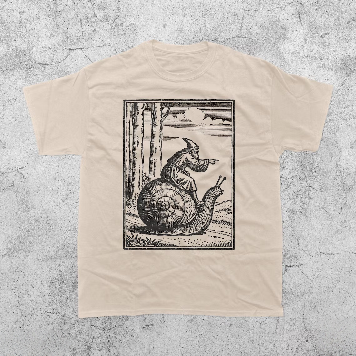 Retro Medieval Snail Rider T-Shirt