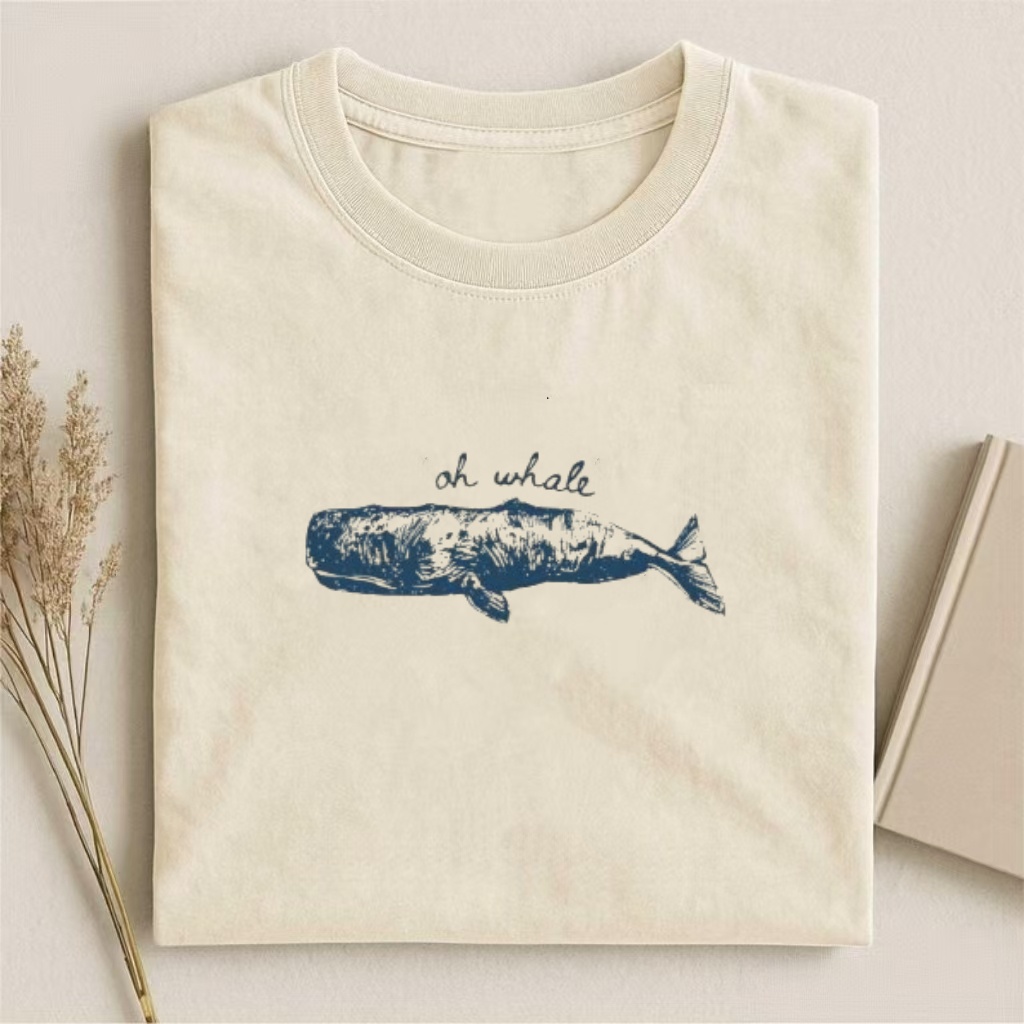 "Oh Whale" Pun Graphic Whale Print T-Shirt