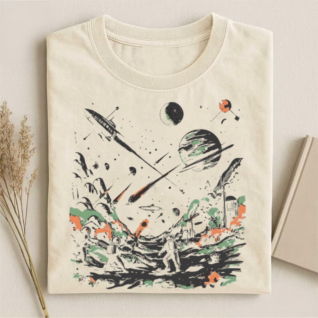 Vintage Space Adventure Graphic T-shirt
