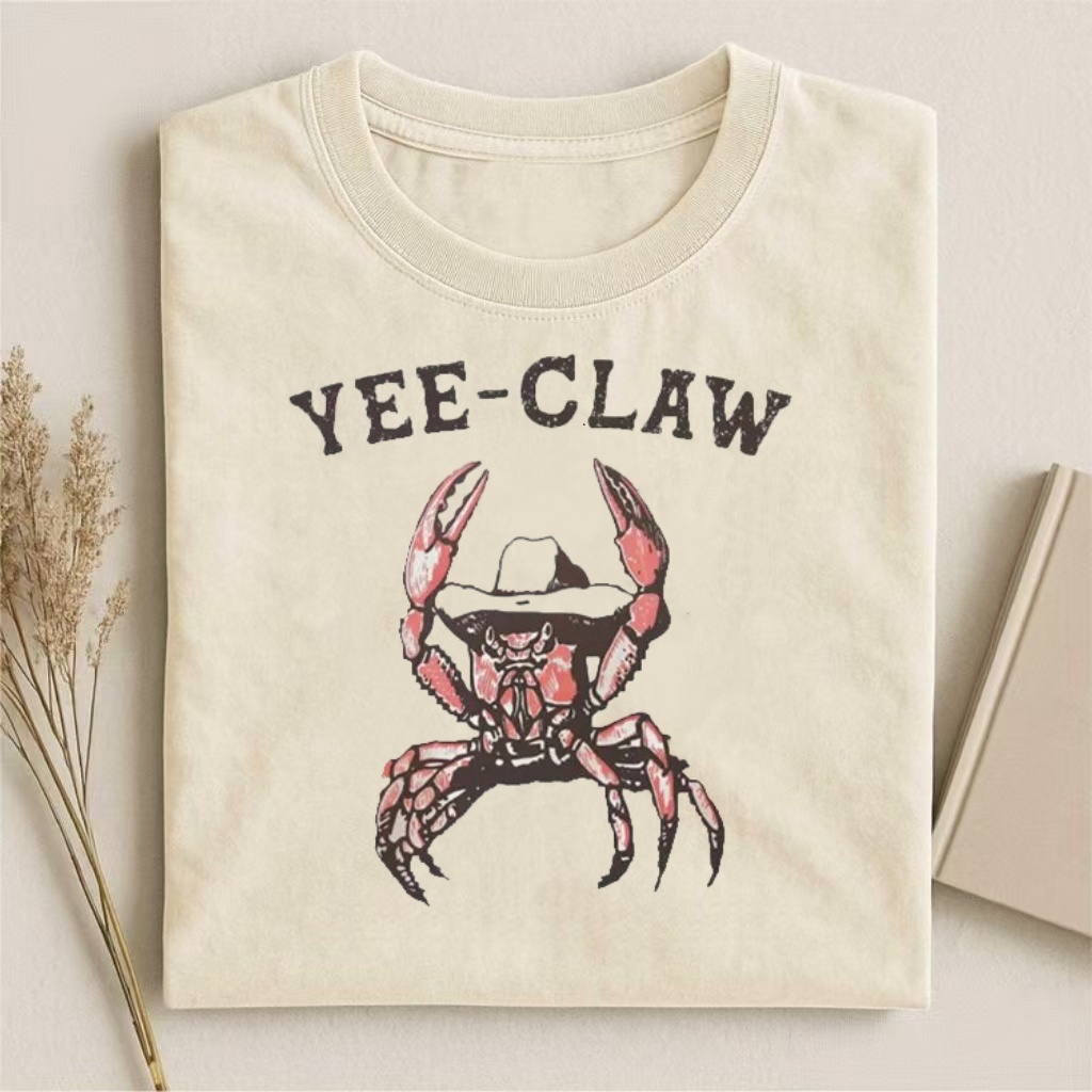"Yee-Claw" Cowboy Crab Pun Graphic T-shirt