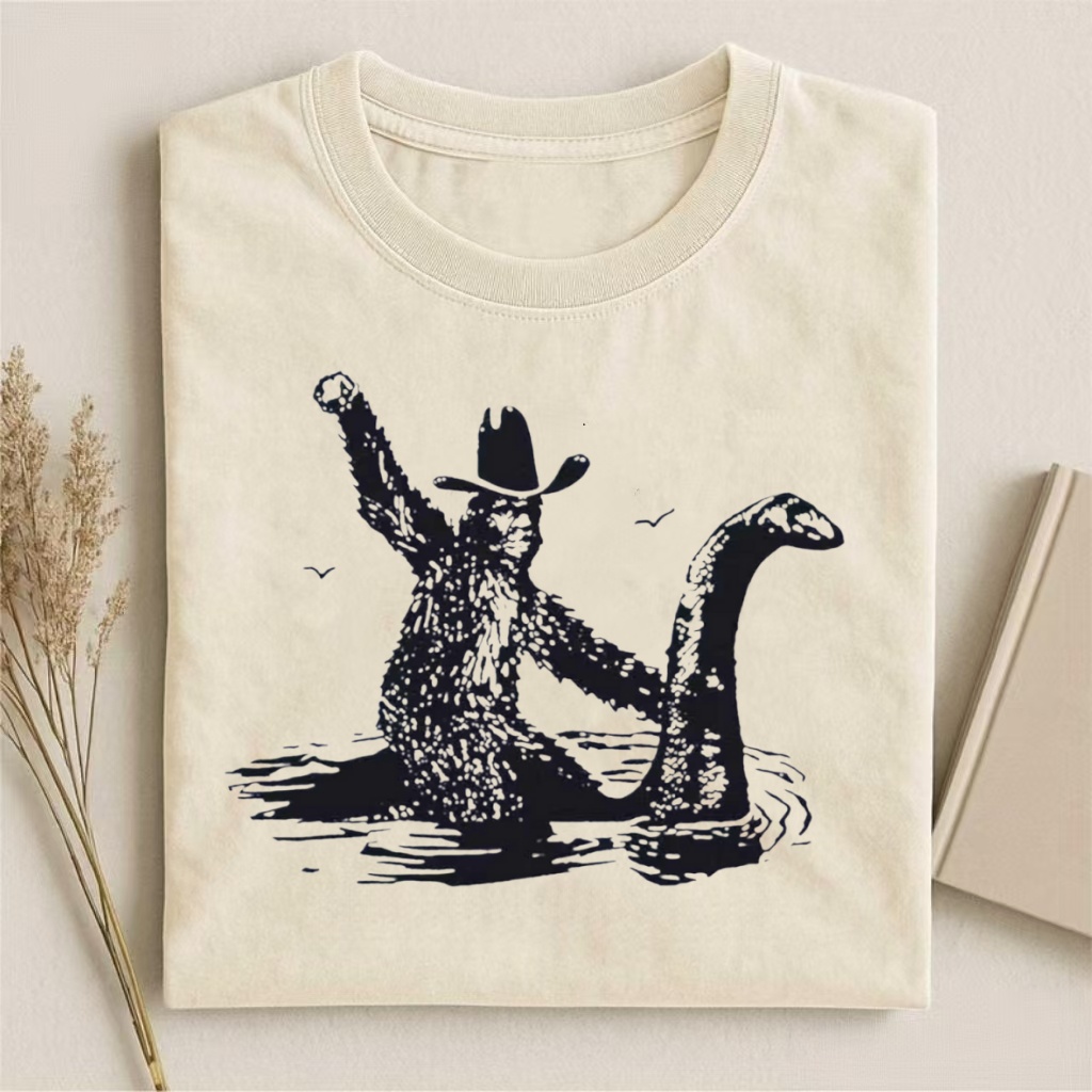 Cowboy Nessie Loch Ness Monster T-shirt