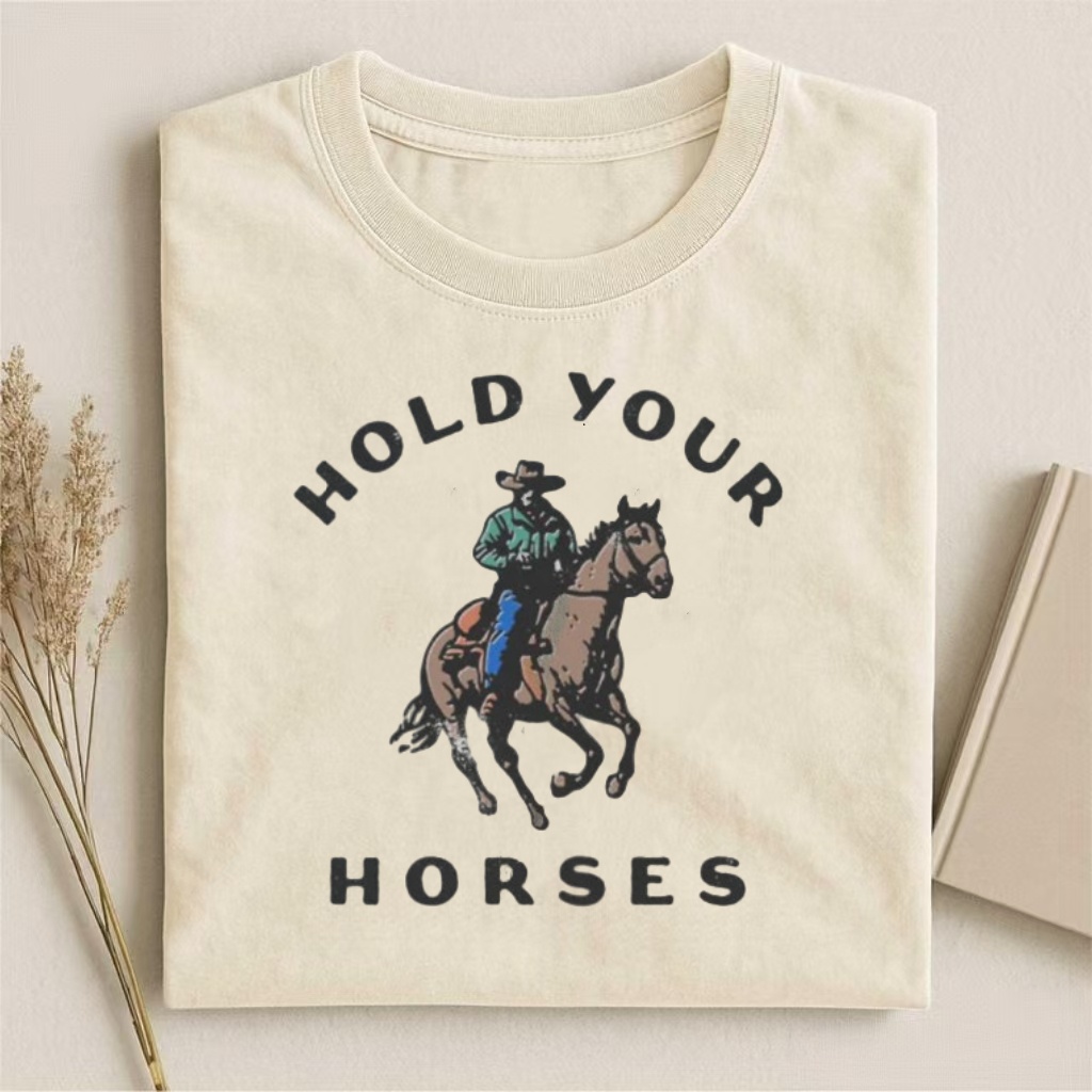 "Hold Your Horses" Cowboy Graphic T-shirt