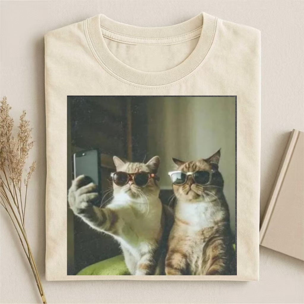 Cool Cats Selfie Meme T-shirt