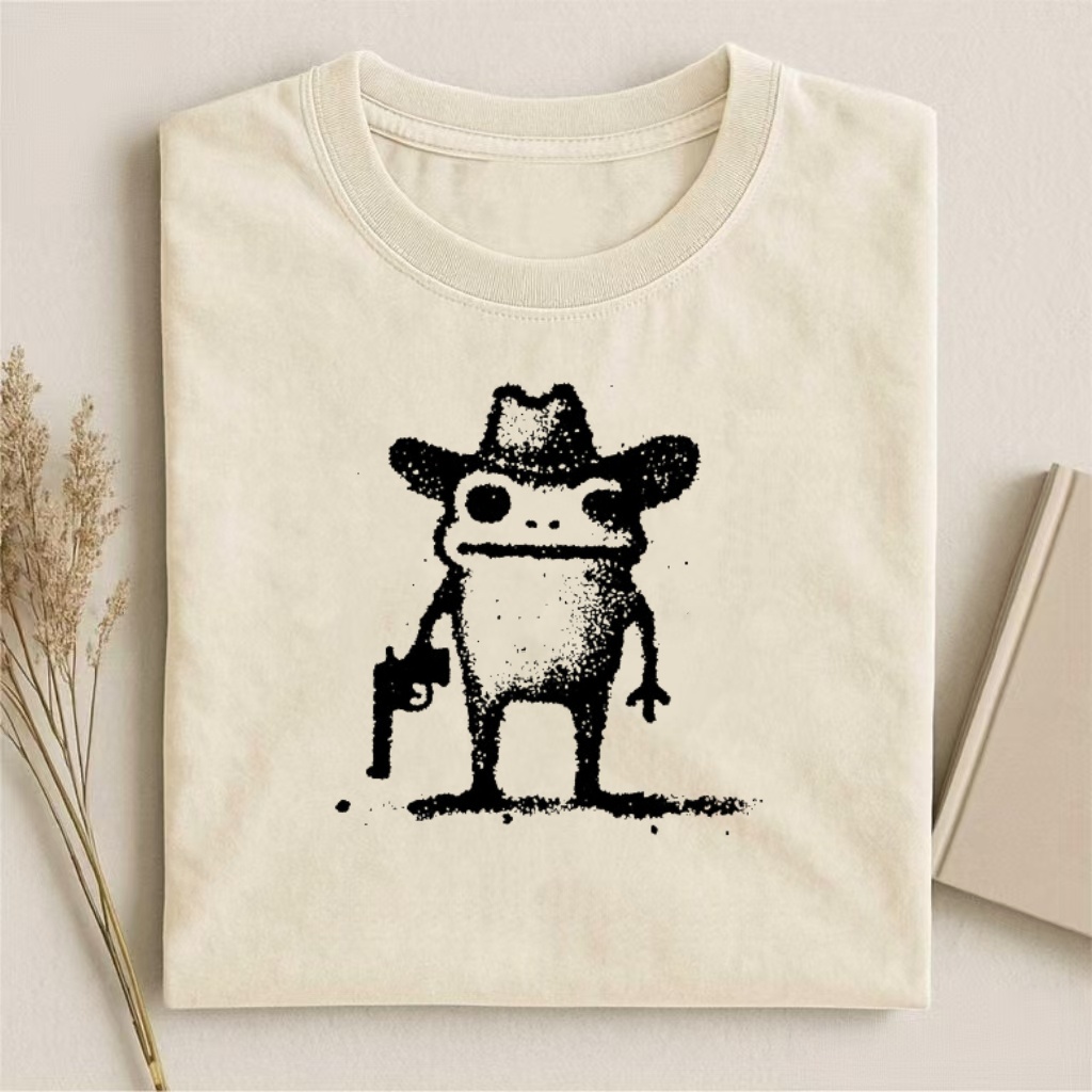 Cowboy Frog With Pistol Graphic T-shirt