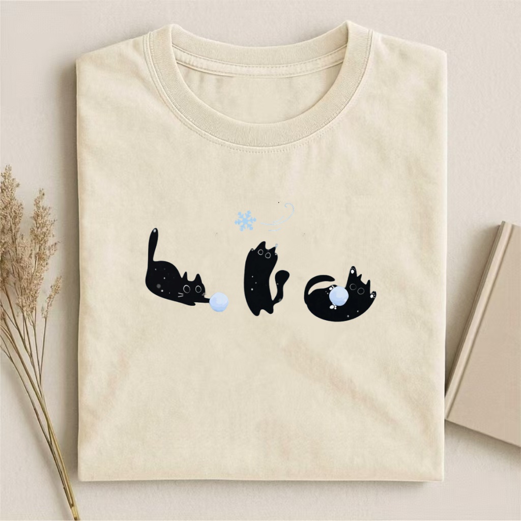 Black Cats Winter T-shirt