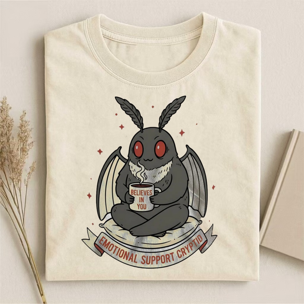"Emotional Support Cryptid" Mothman T-shirt