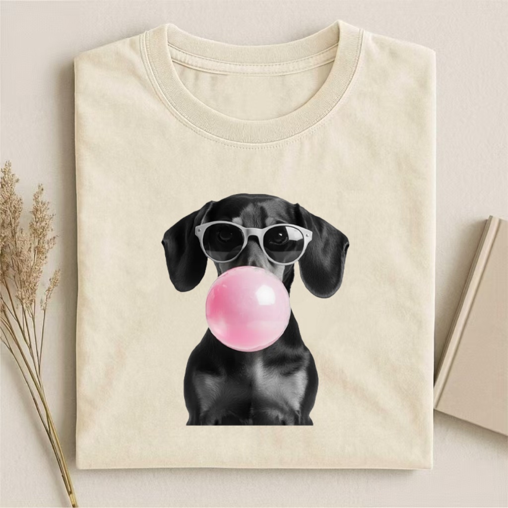 Dachshund With Bubble Gum & Sunglasses T-shirt