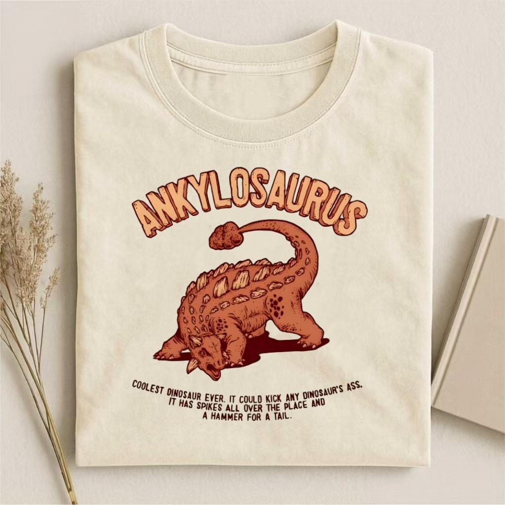 Ankylosaurus "Coolest Dinosaur" Retro Graphic T-shirt