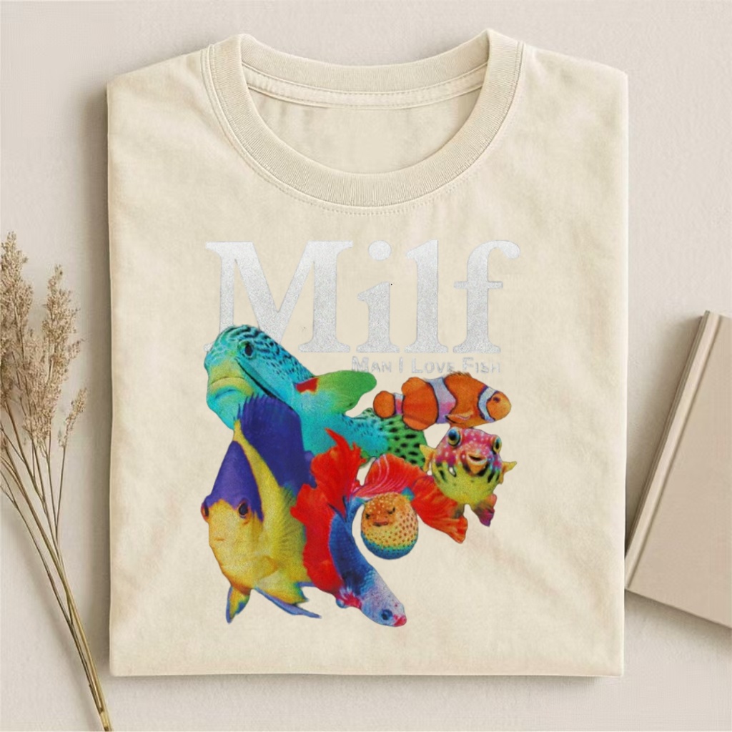 "MILF: Man I Love Fish" Tropical Fish Humor T-shirt