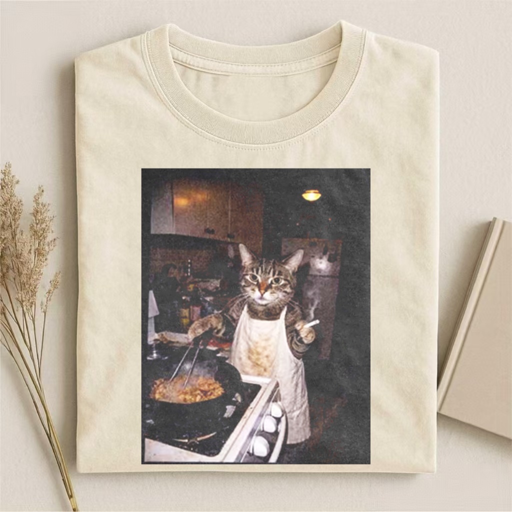 Chef Cat Meme Graphic T-shirt