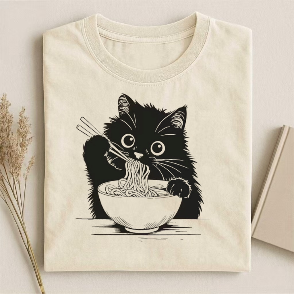 Ramen Cat Cute Anime Style T-shirt