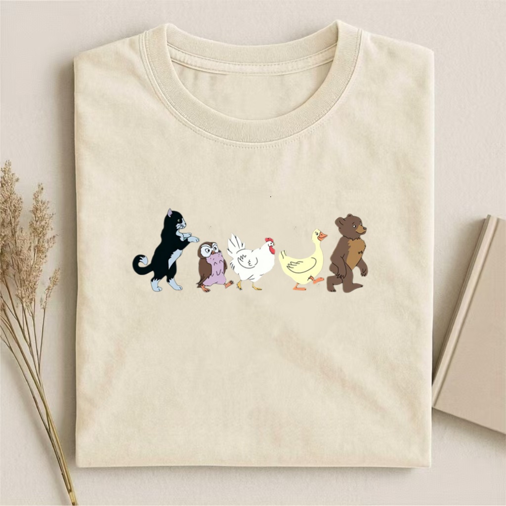 Animal Parade Cartoon Graphic T-shirt