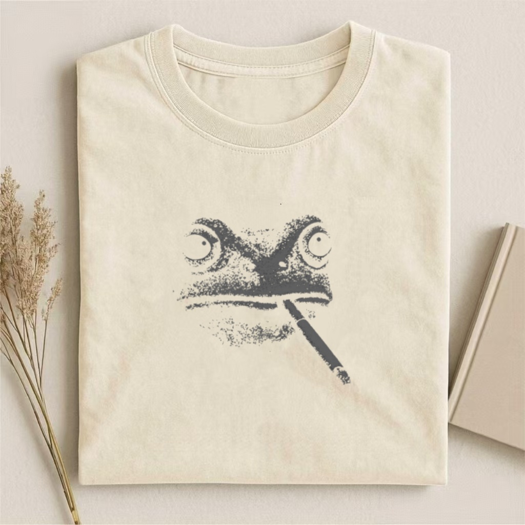Smoking Frog Grunge Humor T-shirt