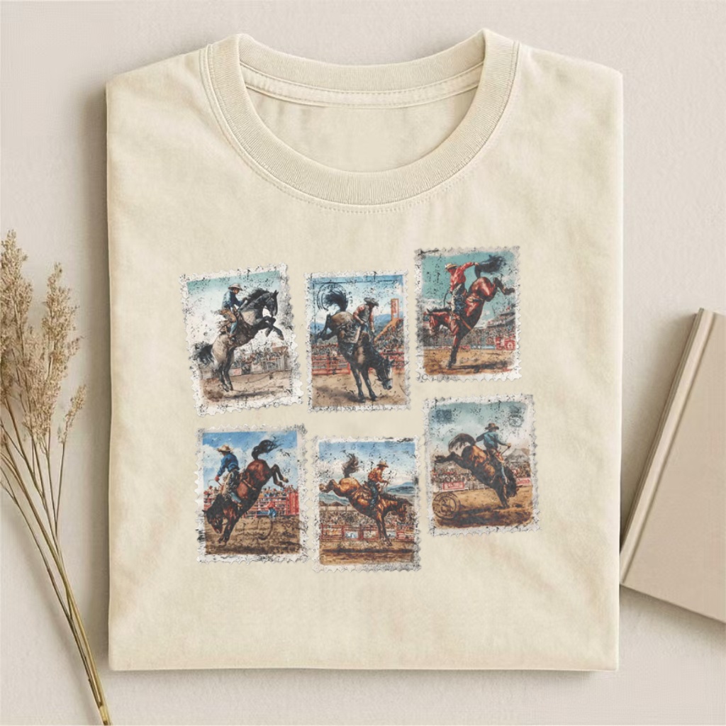 Vintage Rodeo Stamp Collage T-shirt