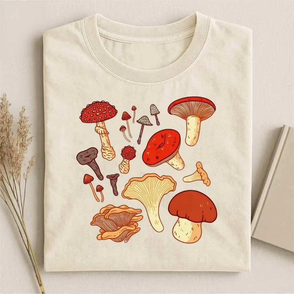 Vintage Mushroom Species Botanical T-shirt