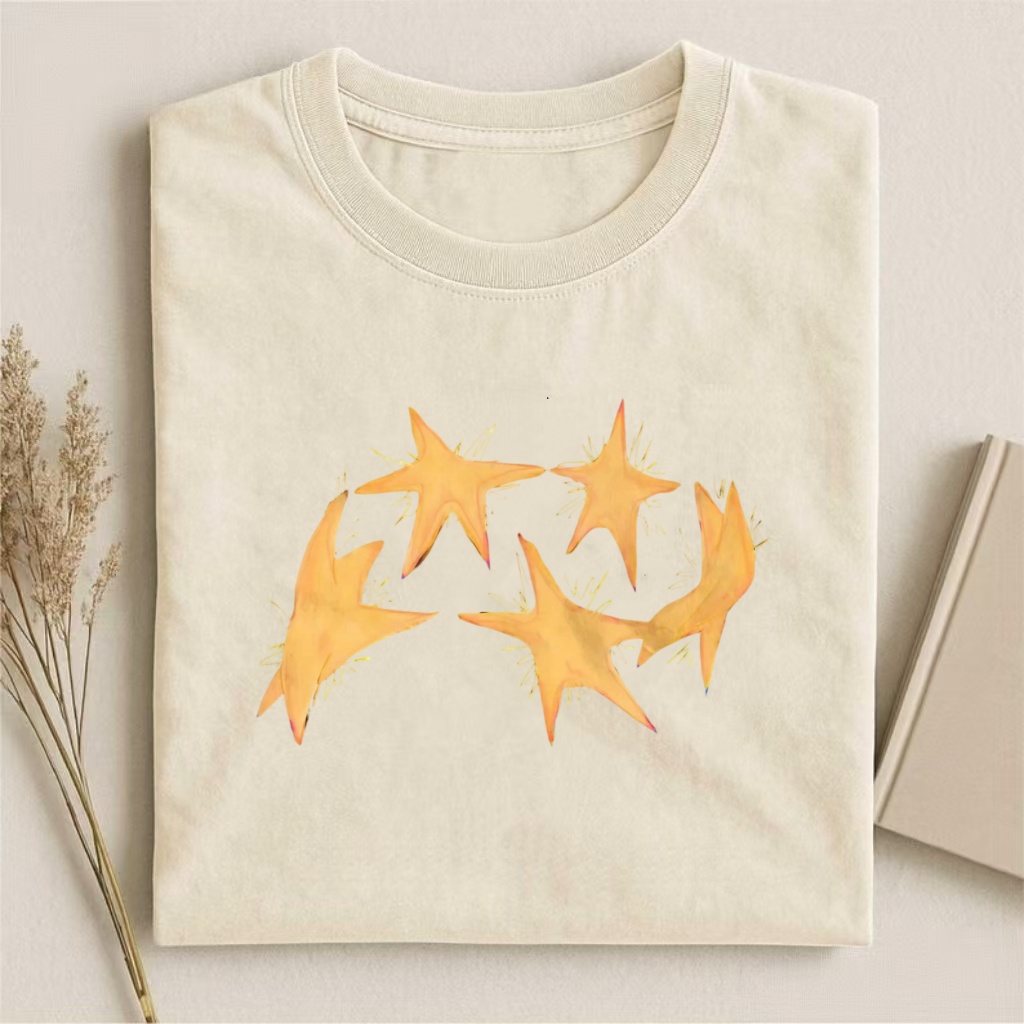 Watercolor Yellow Stars Minimalist T-shirt
