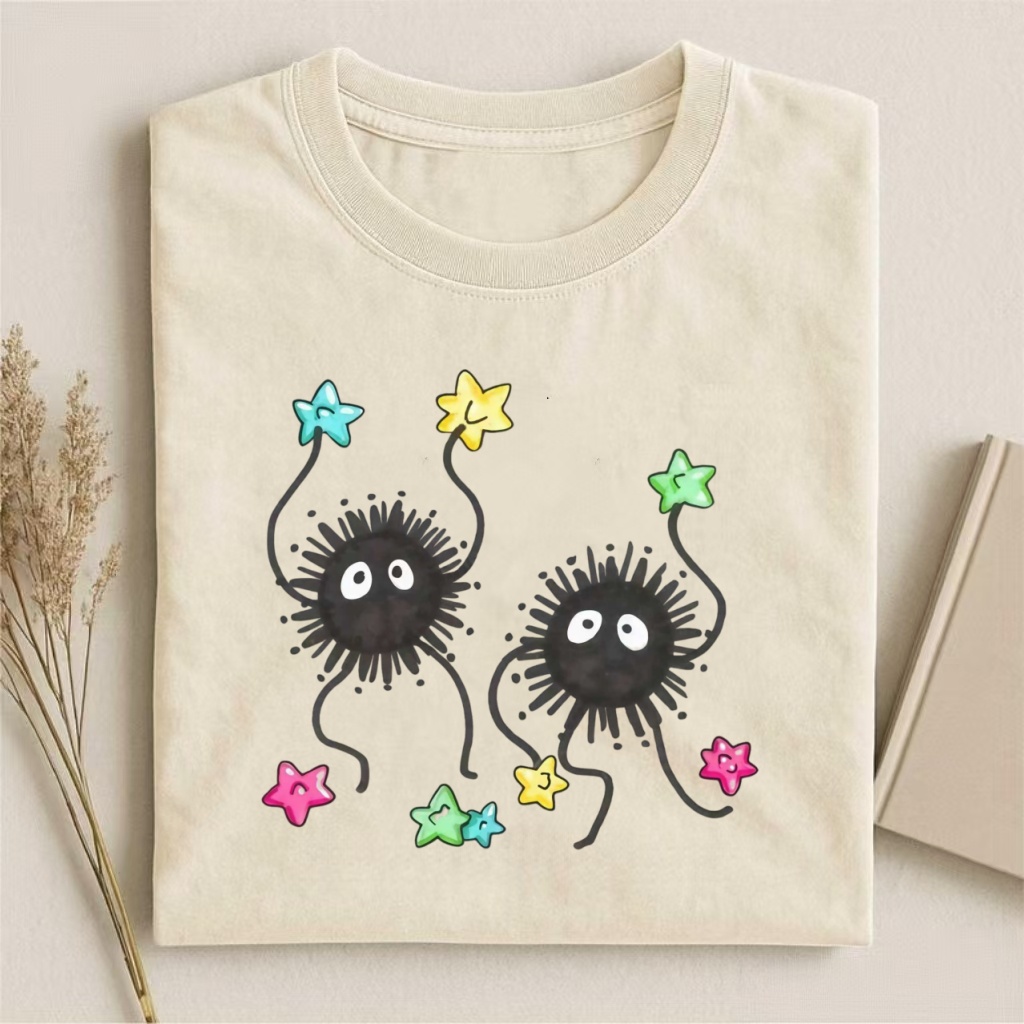 Soot Sprites With Stars Studio Ghibli T-shirt