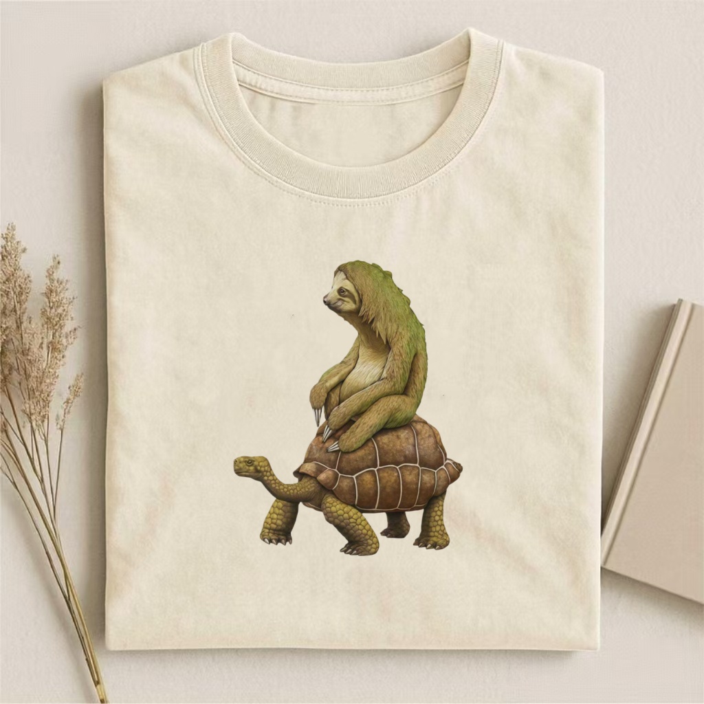 Sloth Riding Turtle Cute Animal T-shirt