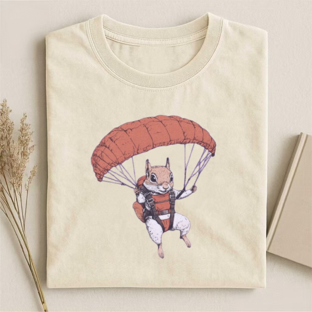 Skydiving Squirrel Retro Art T-shirt