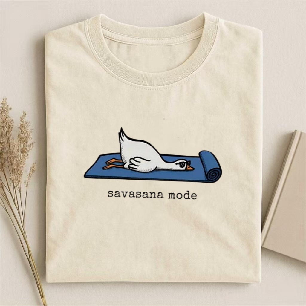 "Savasana Mode" Goose Yoga T-shirt