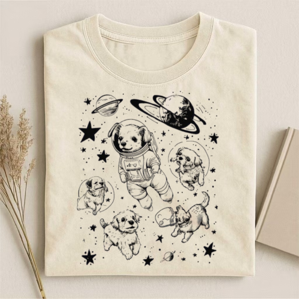 Astronaut Puppy Space Adventure T-shirt