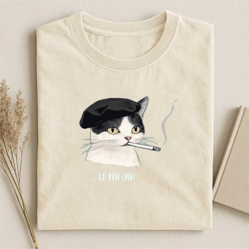 "Le Meow" French Cat Meme T-shirt