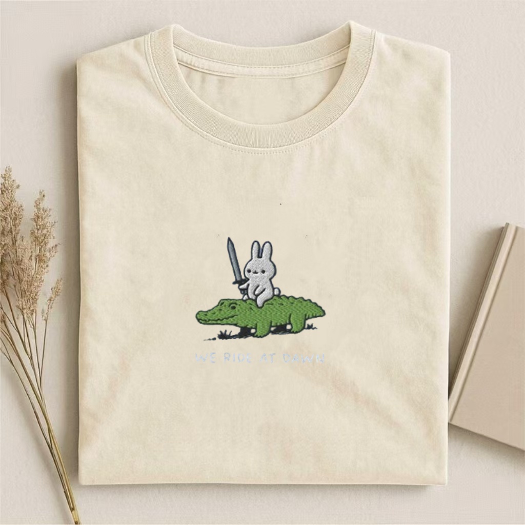 Embroidered We Ride at Dawn T-shirt