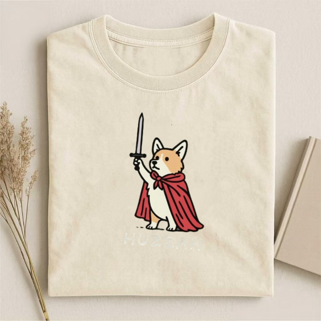 Huzzah Funny Medieval Corgi T-shirt