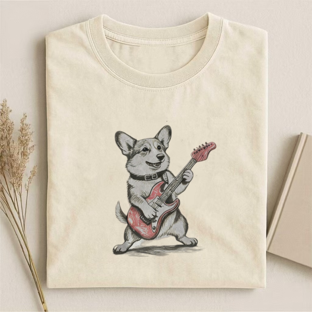 Funny Corgi Playing Guitar T-shirt