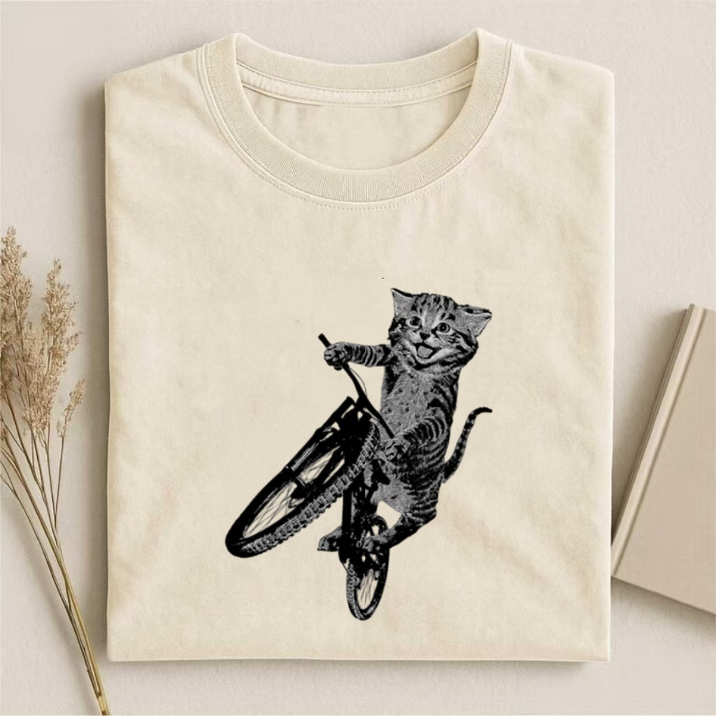 Cat Riding a Bicycle T-shirt