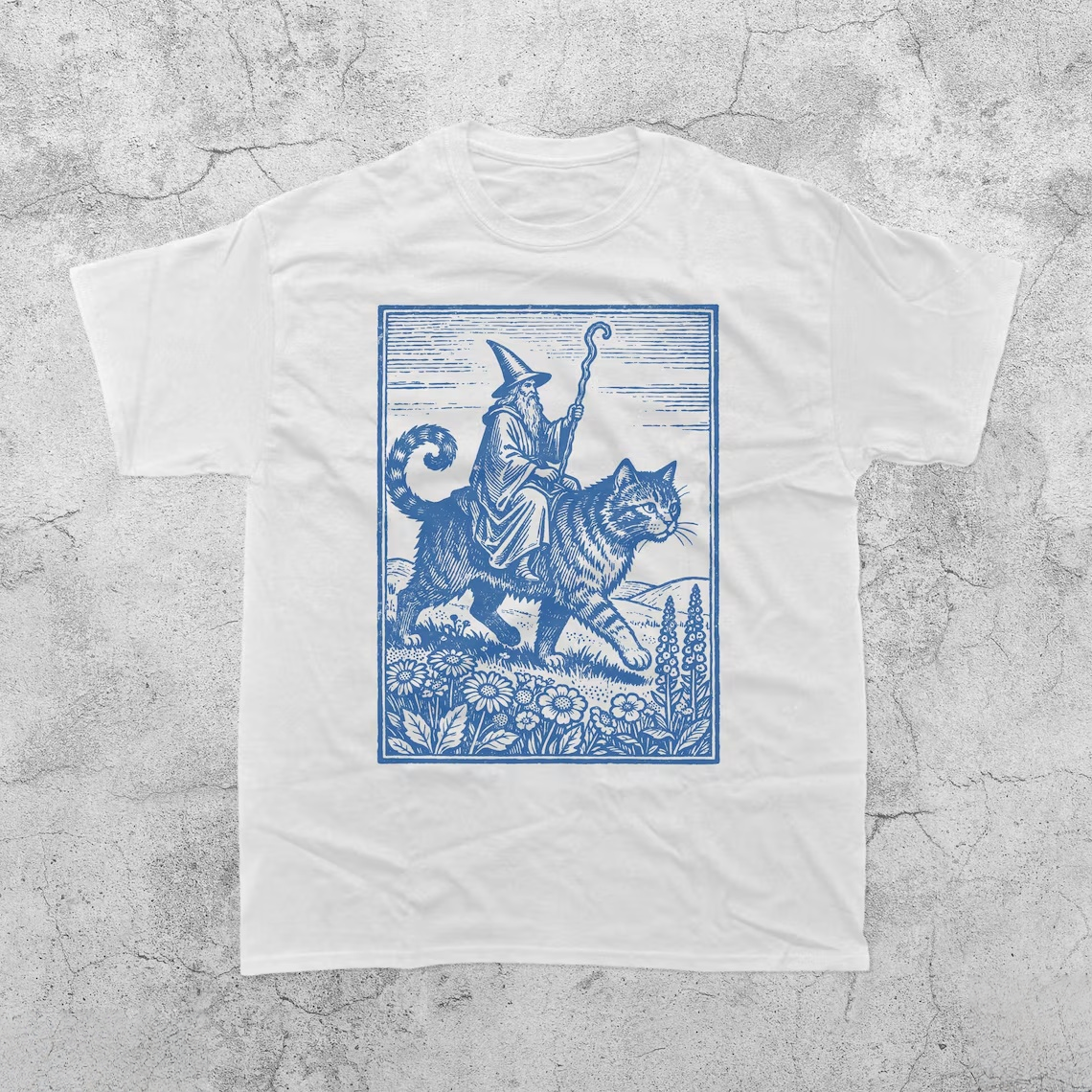 Wizard Cat Rider Vintage T-Shirt