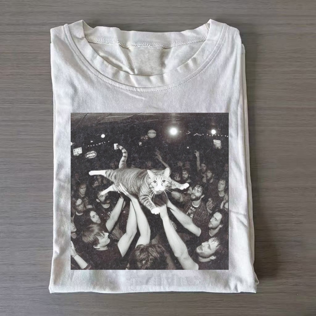 Cat Crowd Surfing Concert T-shirt