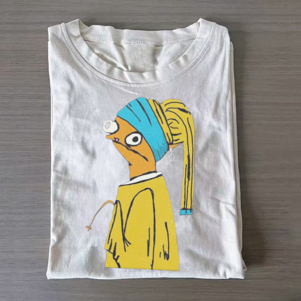 Frog with a Pearl Earring Art Parody T-shirt