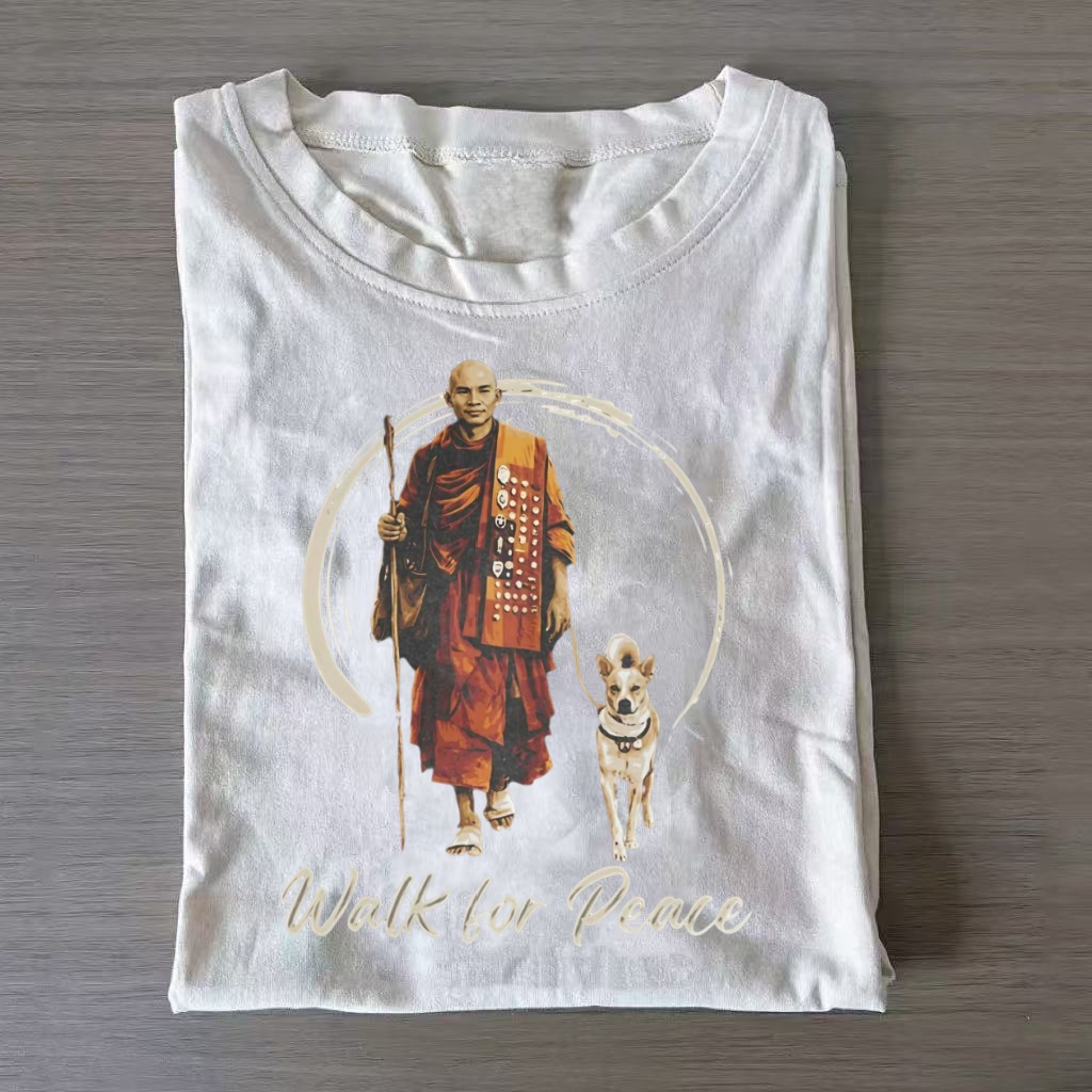 "Walk for Peace" Monk & Dog Graphic T-shirt