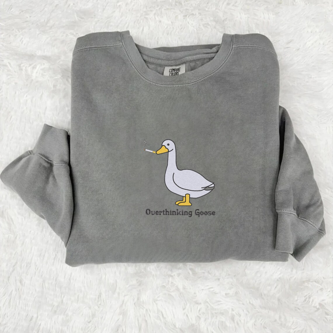 Funny Embroidered Silly Goose Sweatshirt