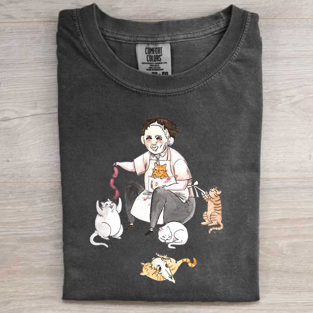 Funny Leatherface with Cats Shirt/Sweatshirt