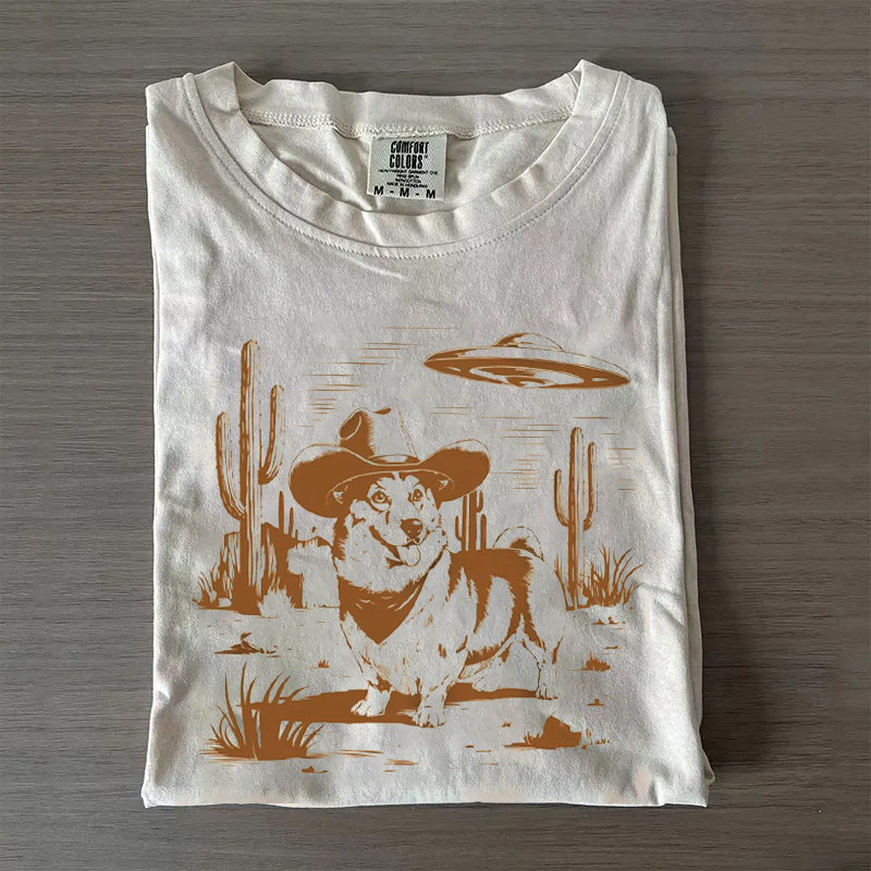 Corgi Western UFO T-shirt