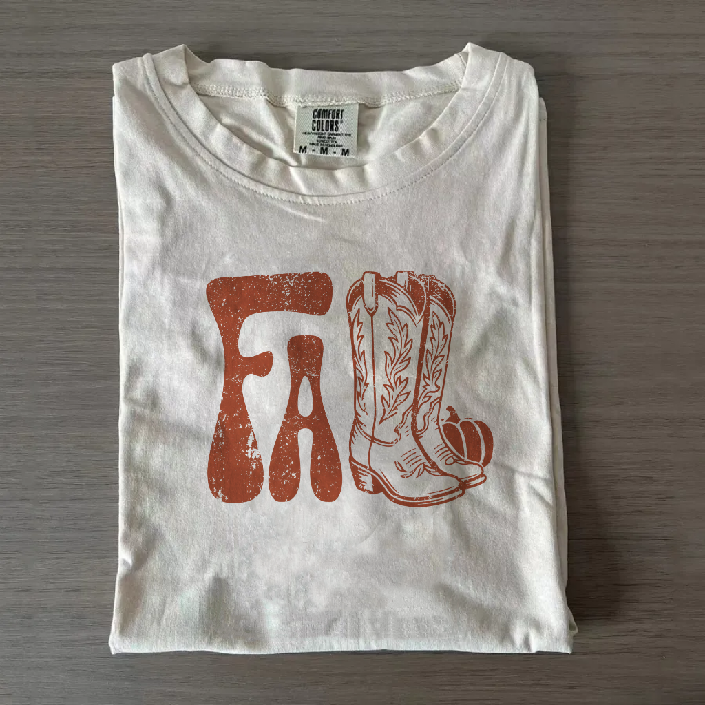 Vintage Fall Cowboy Boots Tee