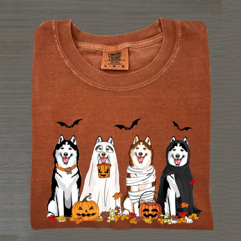 Husky Ghost Dogs Halloween T-shirt